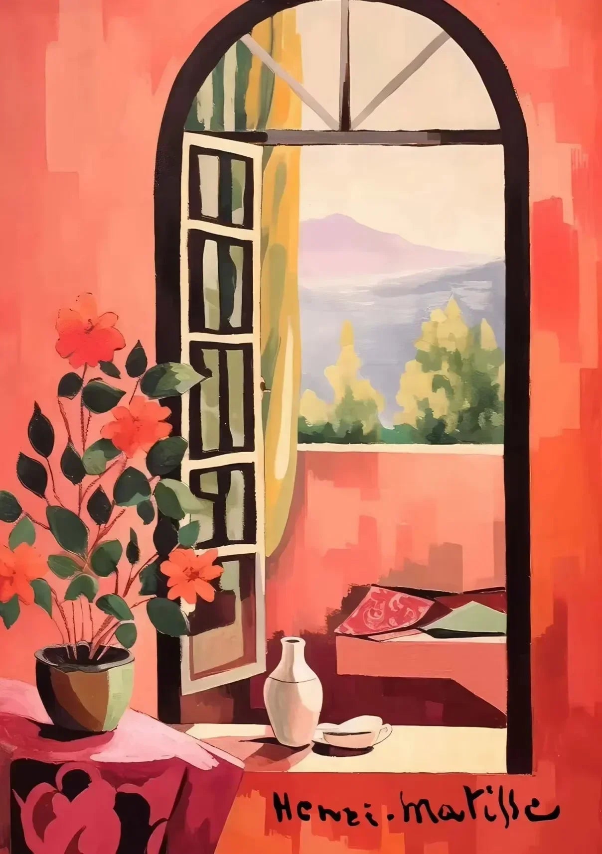 Henri Matisse Open Window Canvas Wall Art | Nordic Print Decor