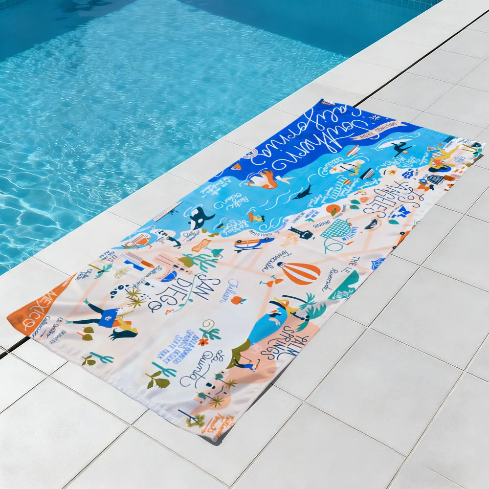 Quick-Dry Beach Towel | Soft Pool Towel for Travel & Gym Quick-Dry Beach Towel Peaceful Pleasures Health and Wellness