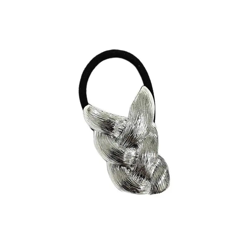 Metal Braid Elastic Hair Tie – Fashion Ponytail Rope