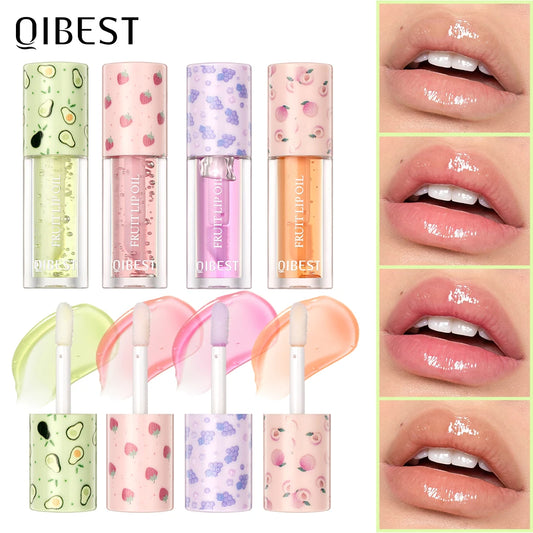 QIBEST Fruit Lip Balm Oil Plumping Lip Gloss Moisturizing Makeup Primer Sexy Plump Lip Glow Oil Lip Plumper Care Lips Cosmetics Peaceful Pleasures Health and Wellness