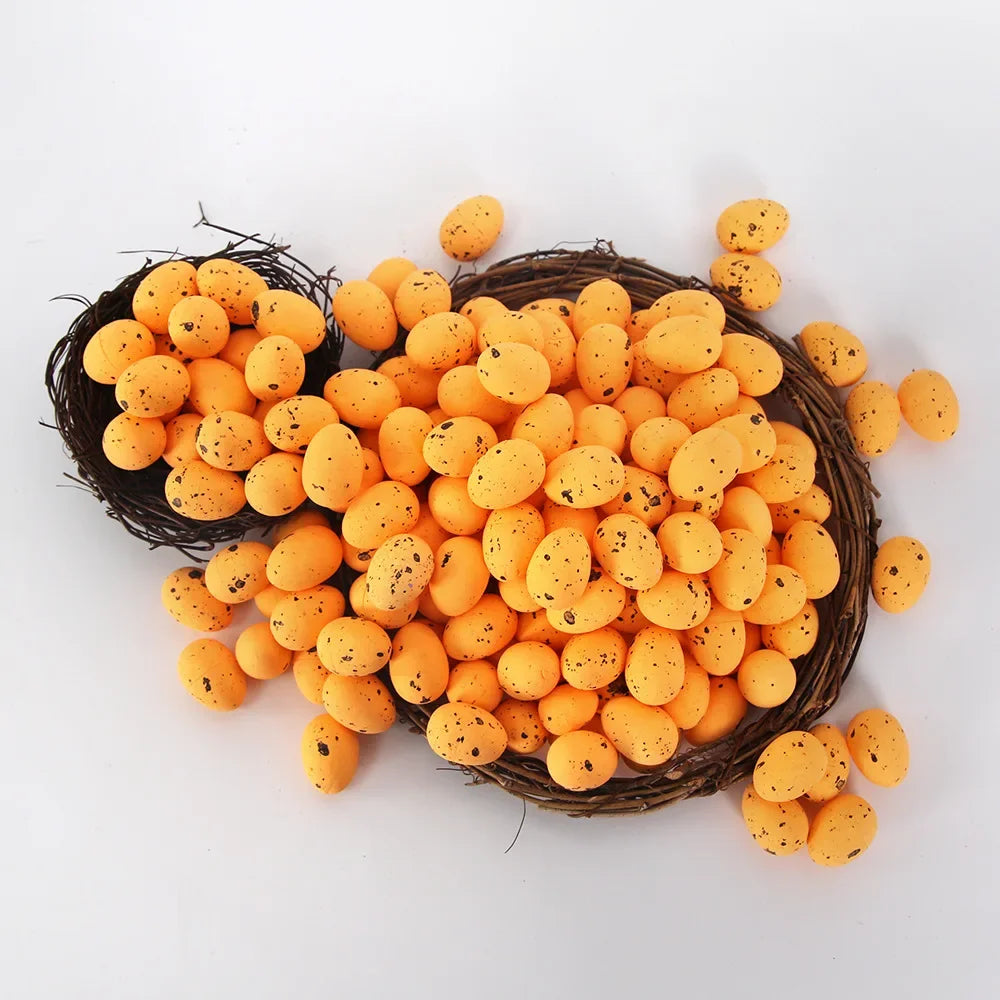 100Pcs Easter Eggs, You Can Make Your Own Mottled Foam Eggs and Egg Wreaths To Decorate The Easter Party 2025 Home Accessories Peaceful Pleasures Health and Wellness 1.8cm orange