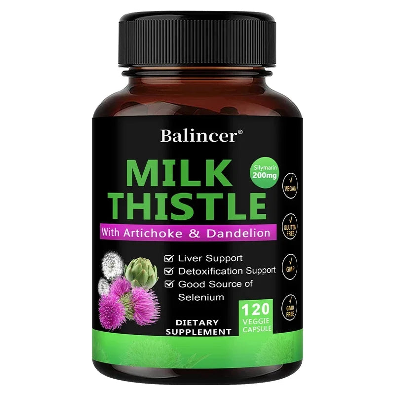 Balincer Liver Detox Cleanse Capsules - Milk Thistle & Dandelion Extract, Liver Support, Repair, Antioxidant & Fat Metabolism Peaceful Pleasures Health and Wellness 1 bottle 120 count