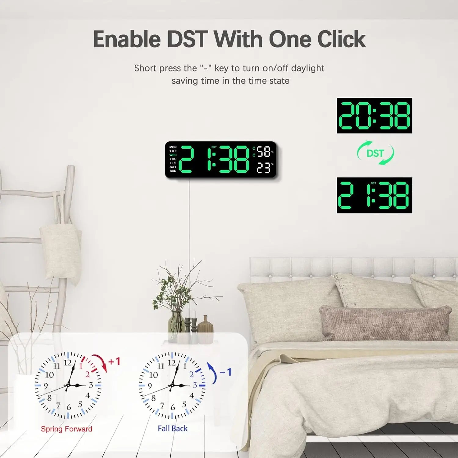 USB Smart Mute LED Electronic Wall Clock Modern Desk Clock Night Alarm Minimalist Thermometer Clock Home Decor For Room Peaceful Pleasures Health and Wellness
