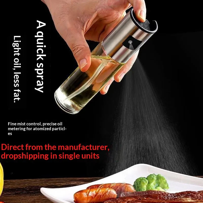 Hot BBQ Baking Olive Oil Spray Bottle Oil Press-type Spray Glass Bottle Spray Bottles BQ Sprayer Seasoning Bottle Kitchen Peaceful Pleasures Health and Wellness