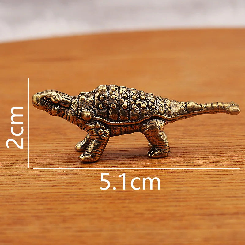 1PCS Solid Brass Jurassic Dinosaur Small Statue Miniatures Copper Dinosaur Ornaments Office Desktop Ornaments Tea Pet Crafts Peaceful Pleasures Health and Wellness type8