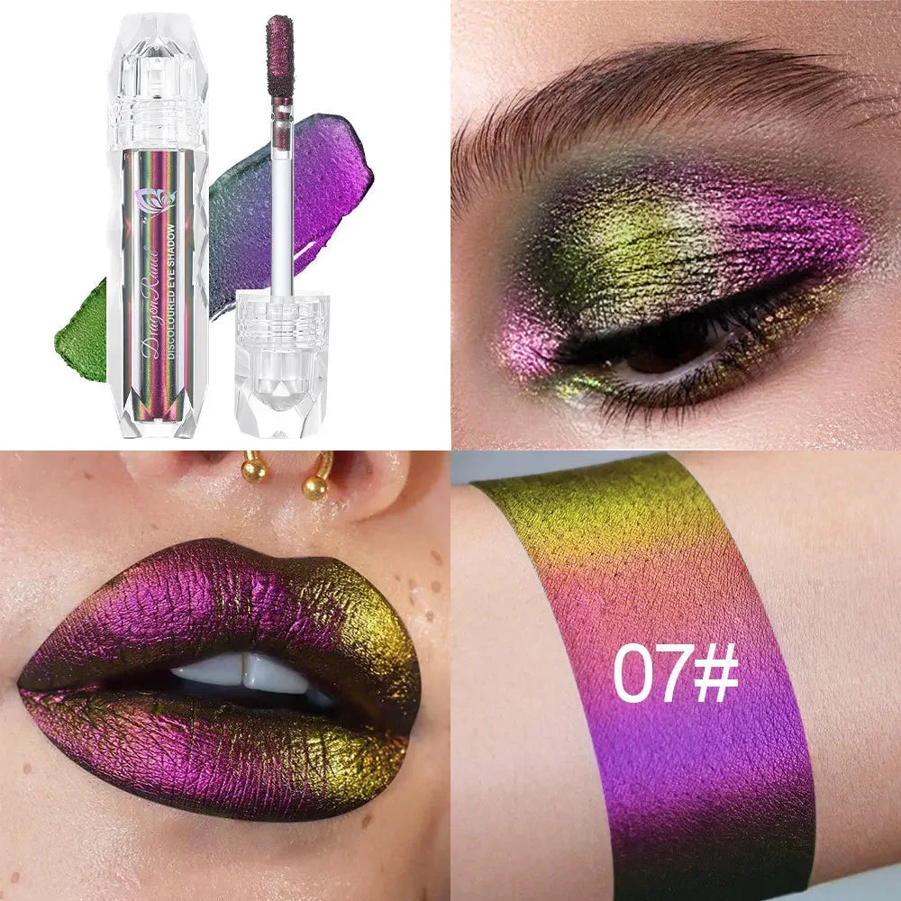 Holographic Glitter Eye Shadow & Lip Gloss Stick | Metallic