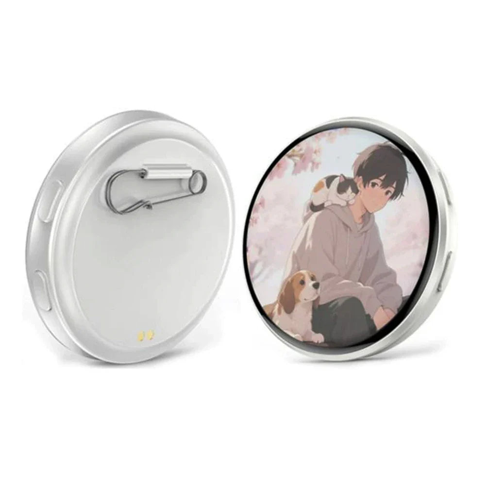 Anime Dynamic Digital Display Badge – 1.7" HD Touch Screen Pin