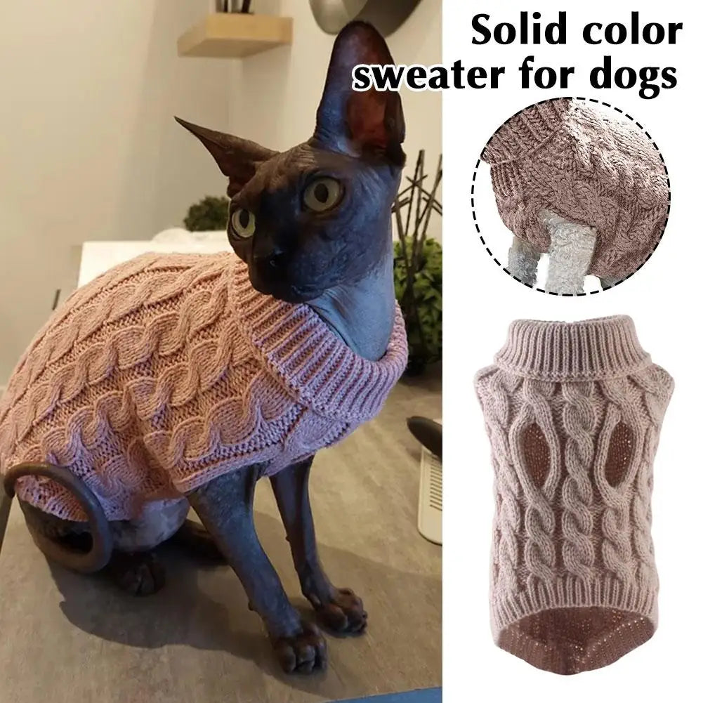 Knitted Dog Sweater – Warm Winter Coat for Small Dogs