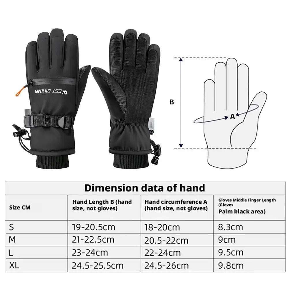 Winter ski gloves for men and women waterproof windproof warmth thickened anti-slip touch screen riding driving gloves Peaceful Pleasures Health and Wellness