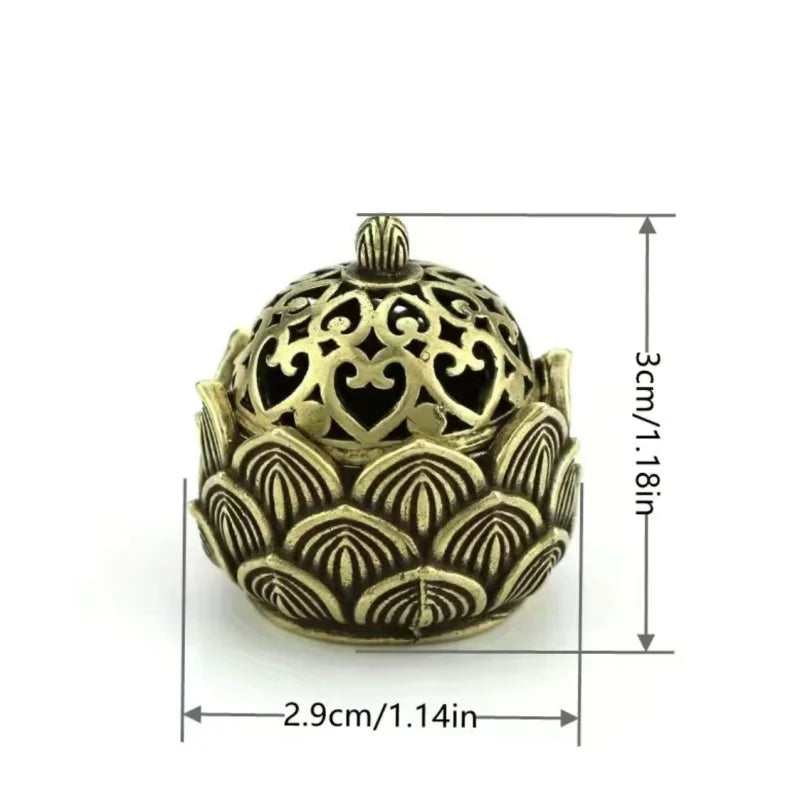 Hollow Lotus Incense Burner | Stainless Steel Tea Table Decor