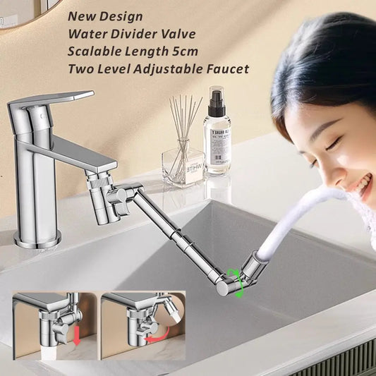 Swivel Retractable Kitchen Faucet Aerator Extender | 2 Flow Modes Faucet Aerator Extender Oasis Select