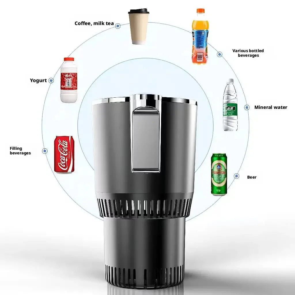 2 In 1 Car Digital Display Cold Hot Cup Portable Fast Cooling Smart Ice Drink Mug Auto Travel Beverage Temperature Control Cup Peaceful Pleasures Health and Wellness