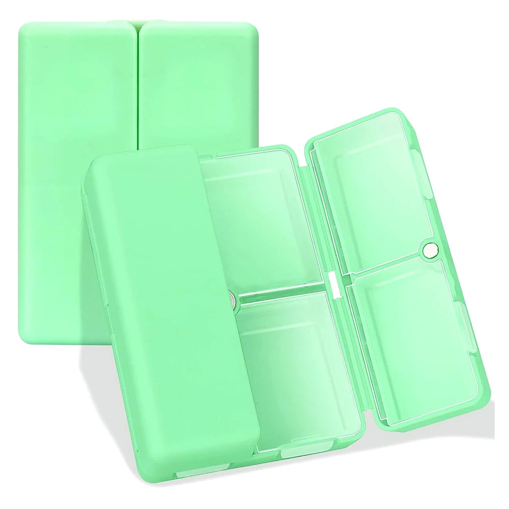 1Pcs Daily Pill Organizer,7 Compartments Portable Case for Travel, [Folding Design]Pill Box for Purse Pocket to Hold Vitamins Peaceful Pleasures Health and Wellness Green