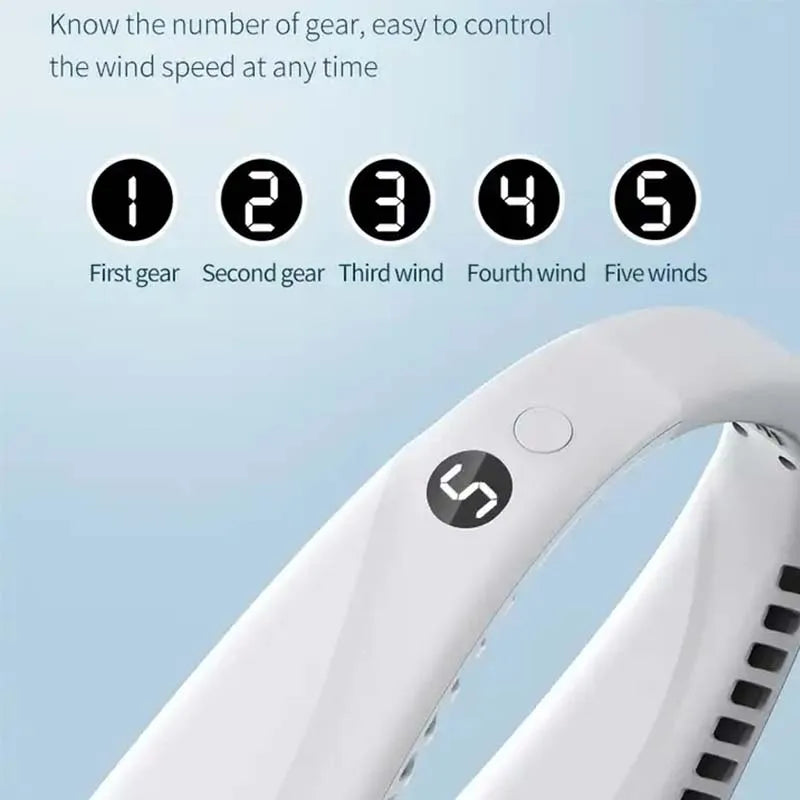 Gifts Portable Bladeless Hanging Fans USB Rechargeable Eco-Friendly Mini Neck Fan Welcome Gifts Wearable Neckband Peaceful Pleasures Health and Wellness