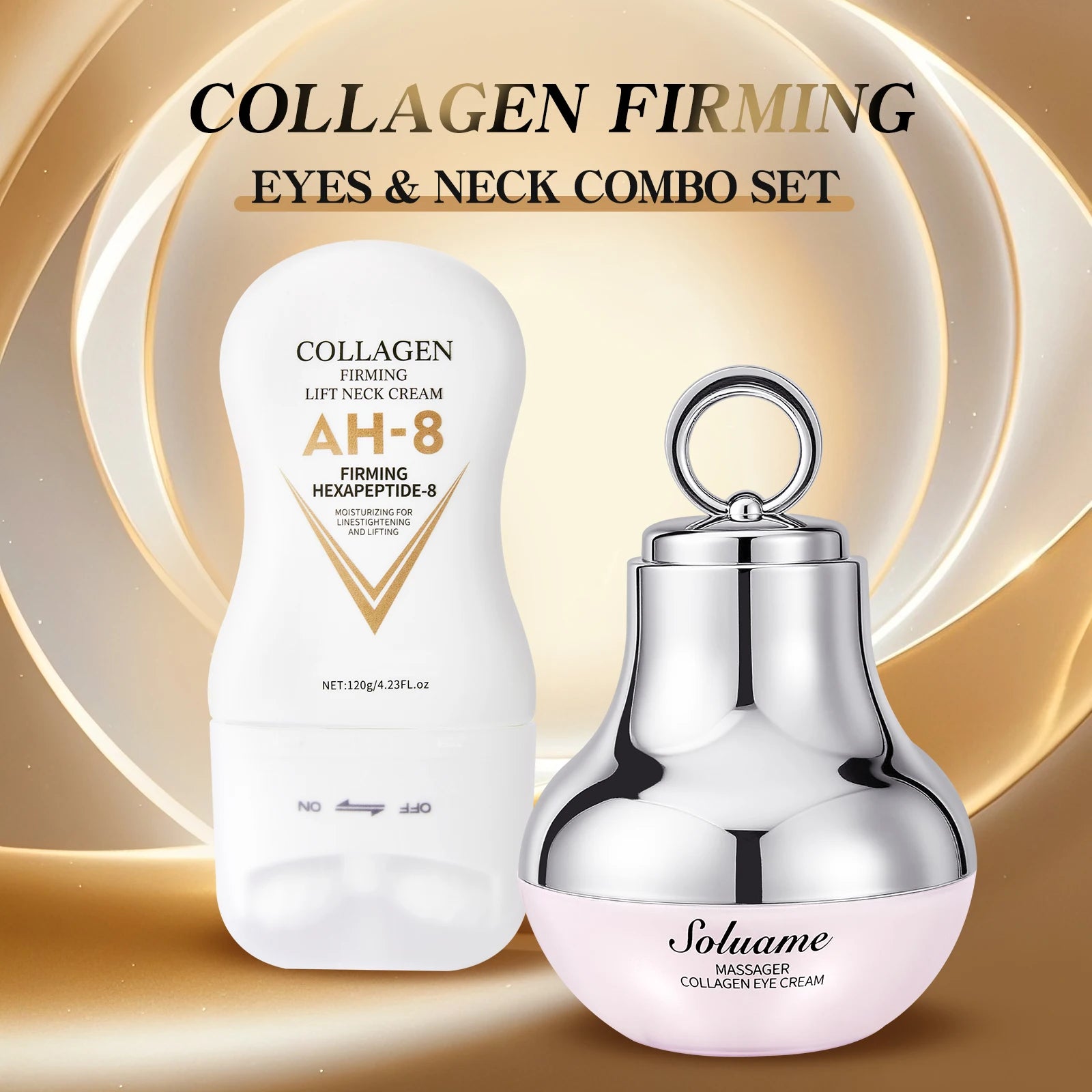 Collagen Eye and Neck Cream Set for Hydrating and Firming Peaceful Pleasures Health and Wellness