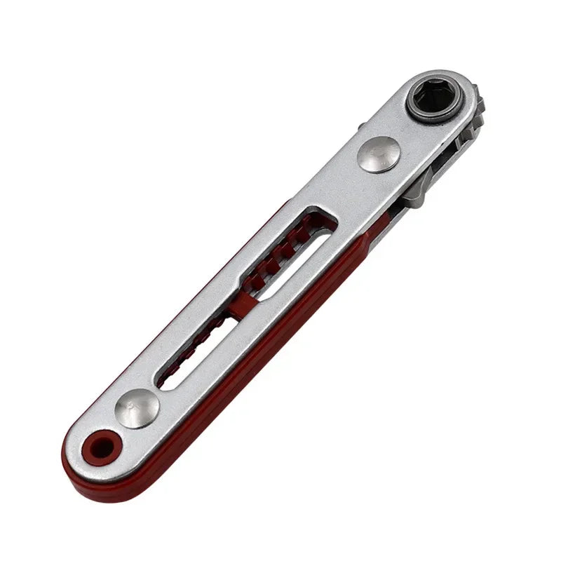 Mini Multi-function Two-way Ratchet Flat Head Elbow Flat Screwdriver Ratchet Wrench Cross-shaped Hexagonal Screwdriver Head Tool Peaceful Pleasures Health and Wellness Straight