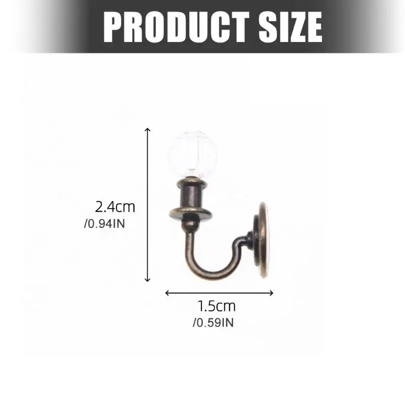 1/12 Miniature Dollhouse Wall Lamp | Metal & Crystal Shade