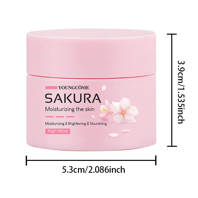 Sakura Essence Cream,Cherry Blossom Facial Moisturizer for Dry & Rough Skin,Anti Aging Face Lifting Nourishing Repair Collagen Peaceful Pleasures Health and Wellness 30G