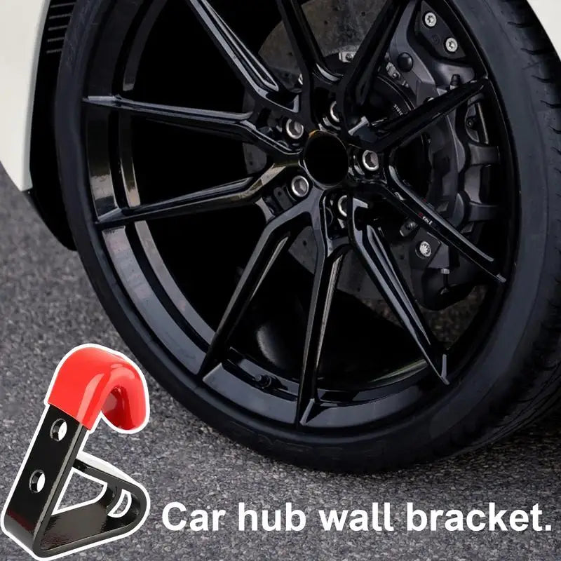 Tire Wheel Rim Hub Hanging Metal Hook Wall Mounted Racing Hook Car Rim Display Stands Wheel Rim Wall Holder Exterior Car Parts Peaceful Pleasures Health and Wellness