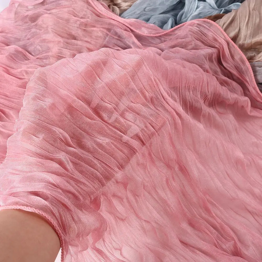 Solid Chiffon Scarf – Ruffled Shawl, Hijab & Wrap for Women