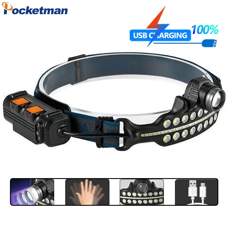POCKETMAN W690 XPG+COB LED Headlamp | USB-C Rechargeable