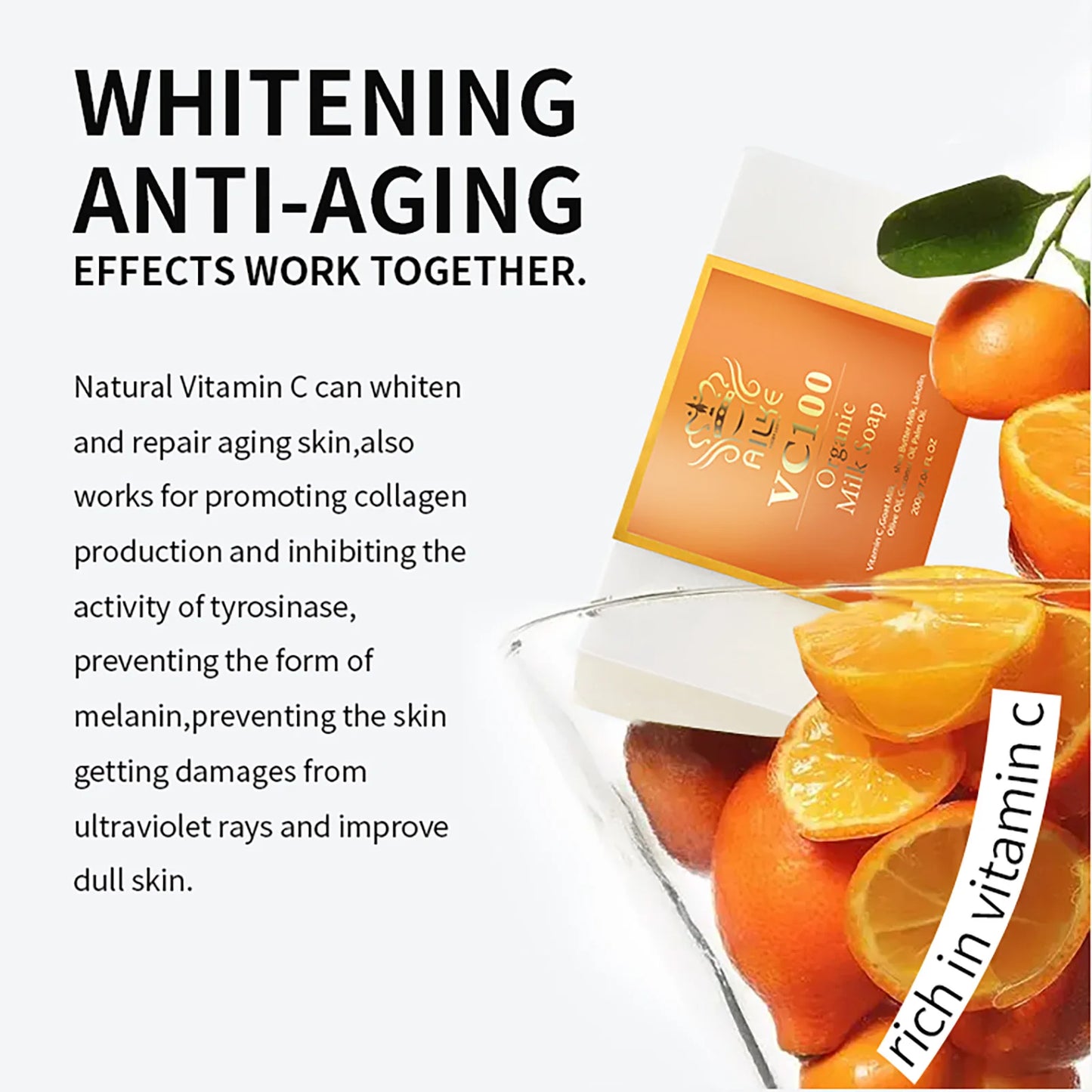 AILKE Organic Vitamin C Brightening Soap | Shea & Goat Milk 200g