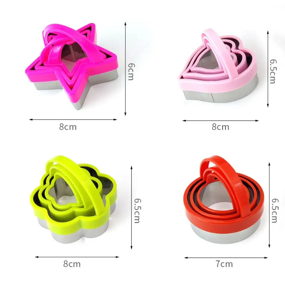 3Pcs/Set Star Heart Circular Plum Shaped Cookie Cutters Stainless Steel DIY Biscuit Molds Baking Tools Kitchen Accessories Peaceful Pleasures Health and Wellness