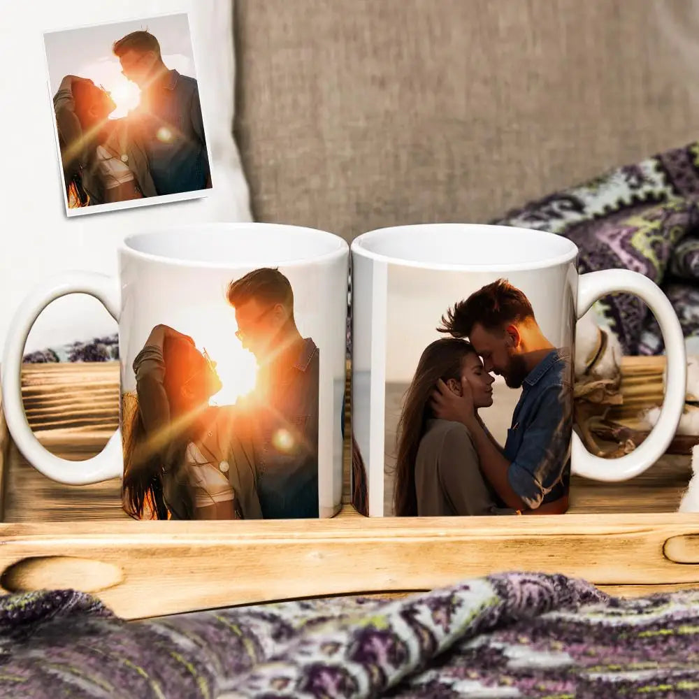 1pc Custom Photo Mug Personalized Coffee Mug with Photo Unique Gift for Anniversary Valentine's Housewarming Mother's Day Peaceful Pleasures Health and Wellness 3 photos 301-400ml