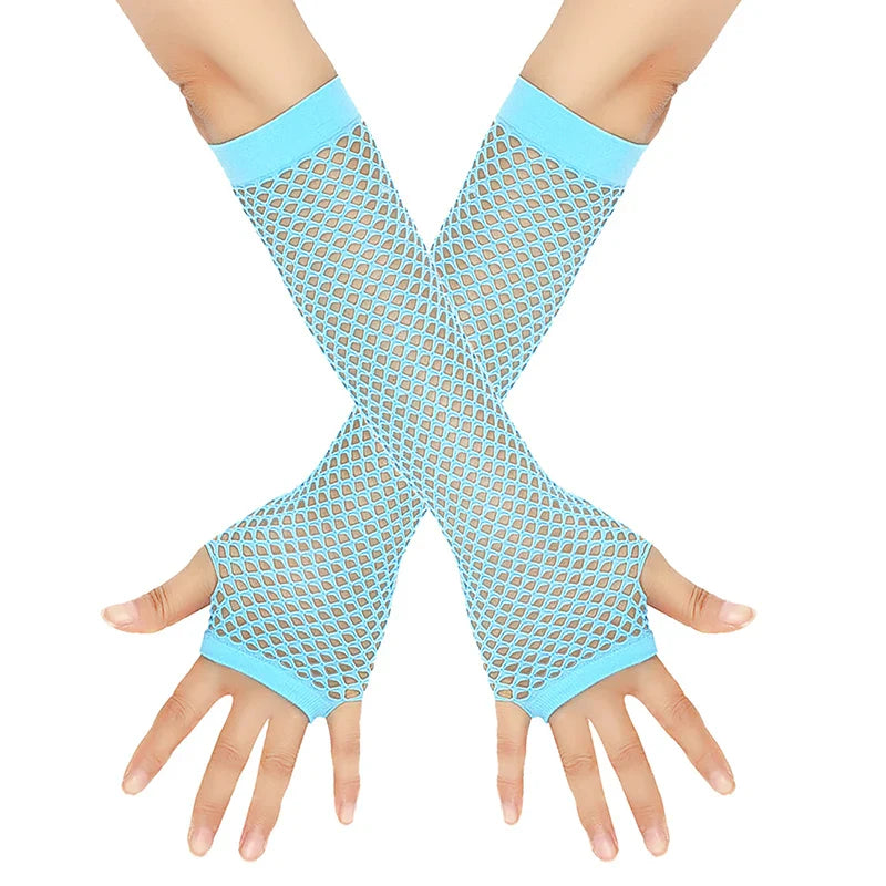Women's Long Fingerless Fishnet Gloves | Punk Rock Arm Warmers