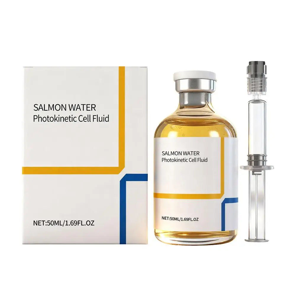 Salmon Water Photokinetic Cell Fluid Moisturizing Lifting Firming Brighten Skin Texture Ampoule Needle Tube Anti-wrinkle Essence Peaceful Pleasures Health and Wellness 50ml