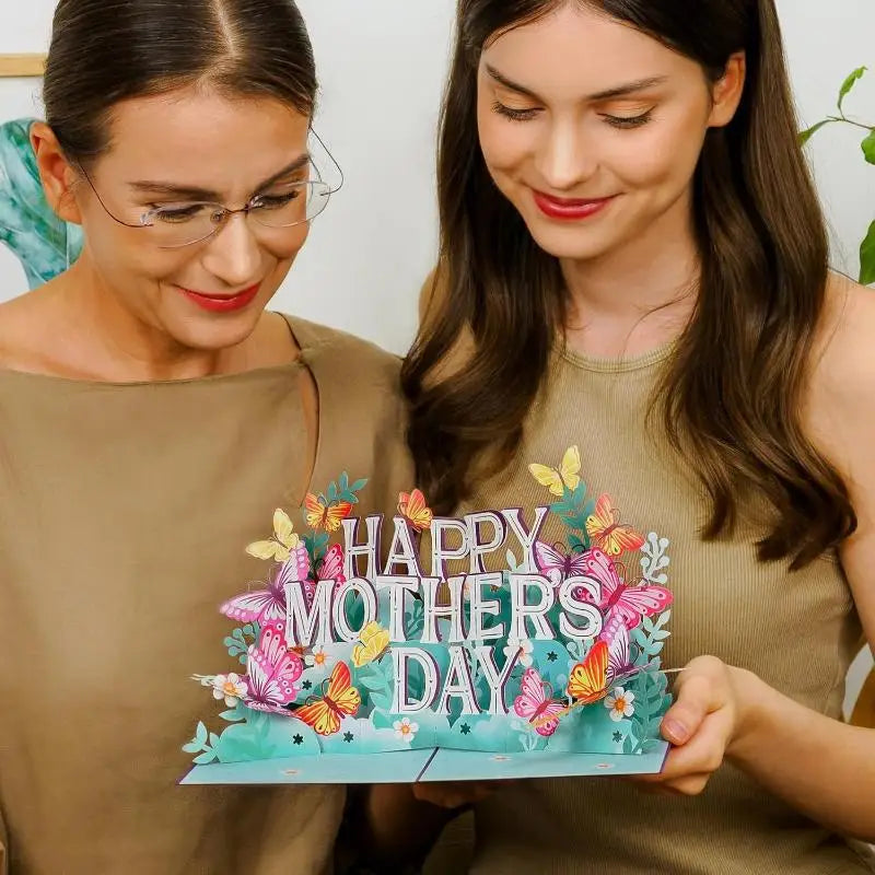 3D Pop-Up Happy Mother's Day Card with Envelope | Eco Paper Greeting Card Peaceful Pleasures Health and Wellness