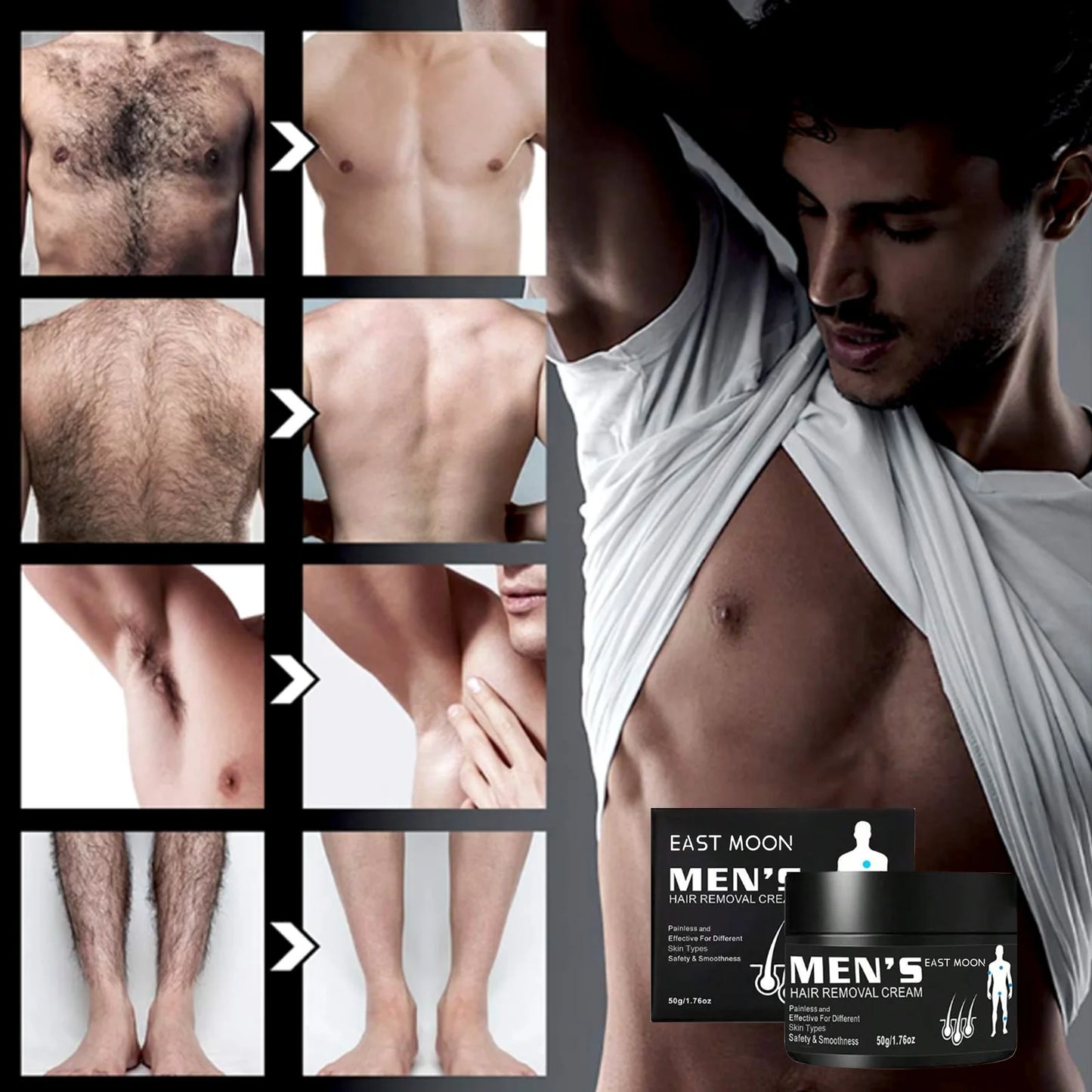 Men's Aloe Hair Removal Cream – Painless & Nourishing 50g