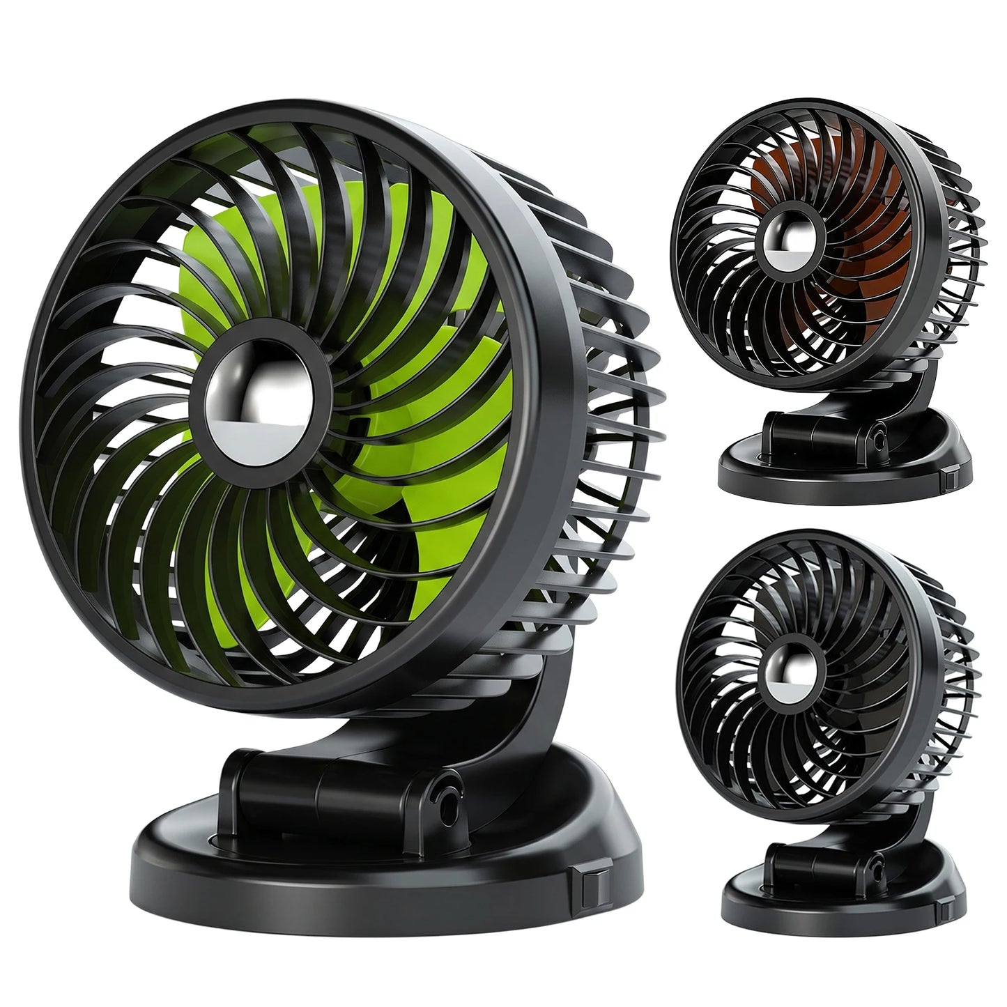 USB 5V/12V/24V Single Head Car Air Vent Fans Quiet Operation Multi-Angle Adjustable for Home Office Travel Indoor Outdoor Peaceful Pleasures Health and Wellness