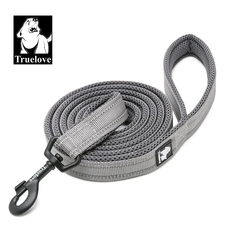 Truelove Pet Leash 200CM Comfort Sandwich Dog Leash Soft Padded Breathable No Pull Pet Lead Durable Reflective Rope TLL2112 Peaceful Pleasures Health and Wellness grey XS 1.0cmX200cm france