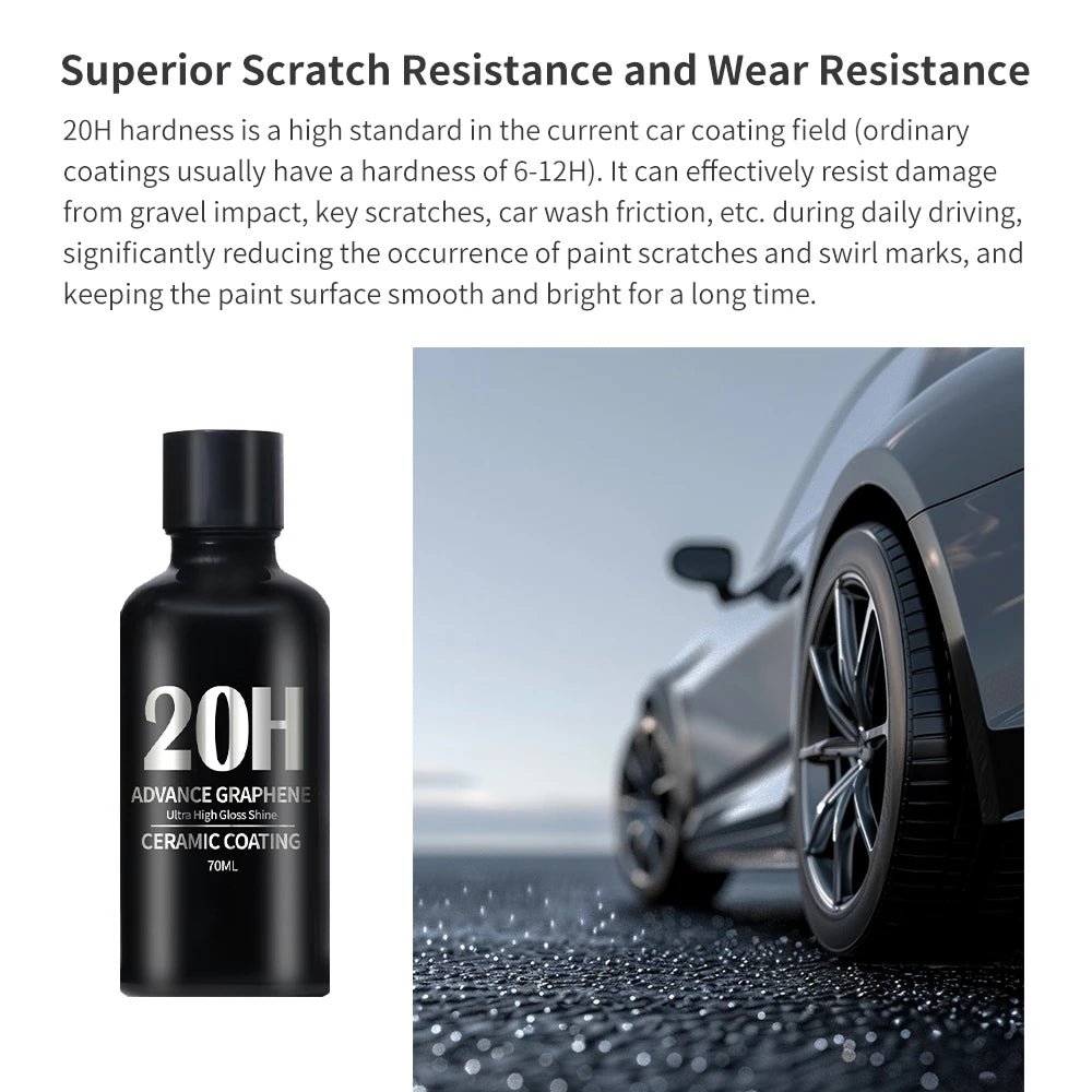 20H Graphene Ceramic Coating with Self Healing UV Track Technology Car Detailing Professionals 10+ Years of Protection Peaceful Pleasures Health and Wellness