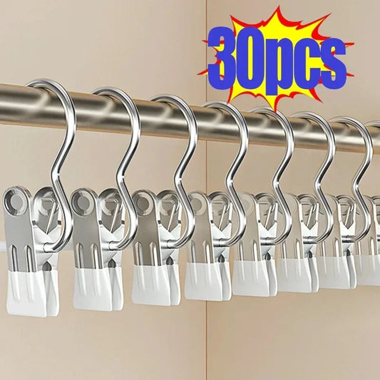 Stainless Steel Clothespins Room Organizer 5 - 30pcs Clothes Organizer Extendable Clothes Racks Home. Laundry Hook Clothing Peaceful Pleasures Health and Wellness