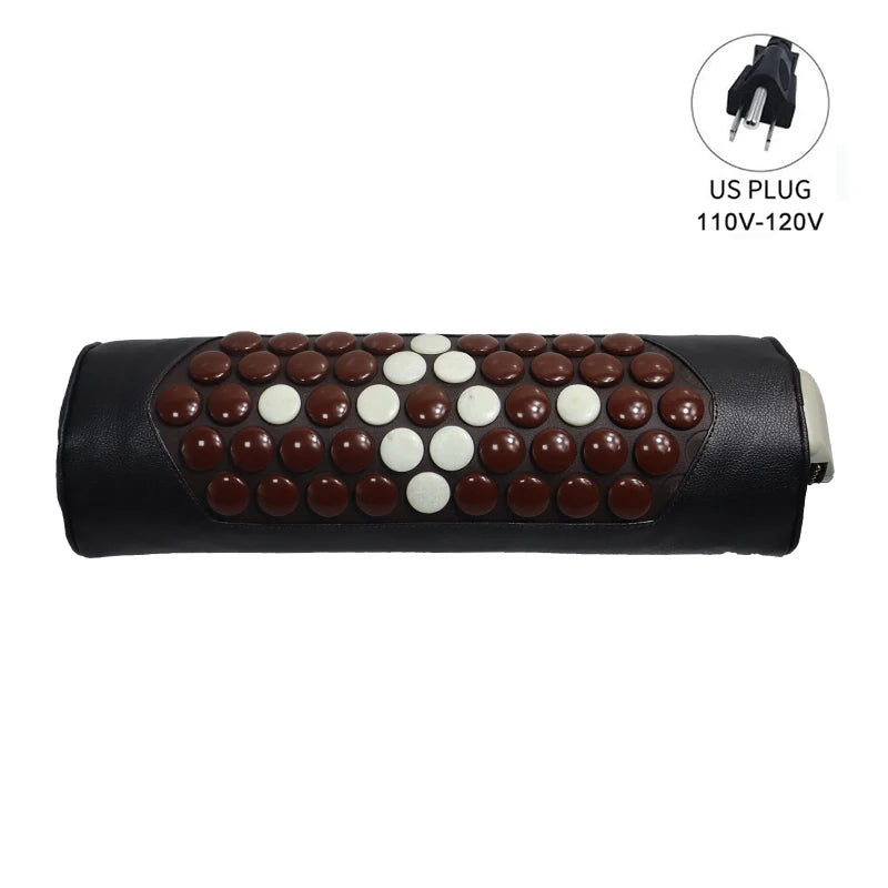 Jade Tourmaline Hot Stone Neck Massage Pillow | Heat Therapy