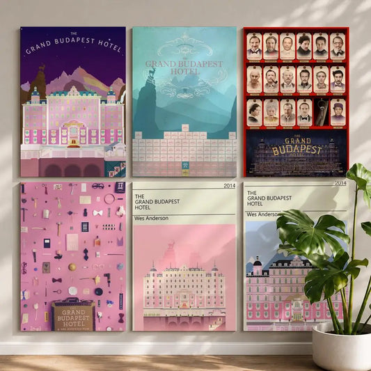 Movie T-The Grand Budapest HotelS Poster HD Self Adhesive Waterproof Wall Art Ideal for Home Office Dorm Bedroom Great Gift Peaceful Pleasures Health and Wellness
