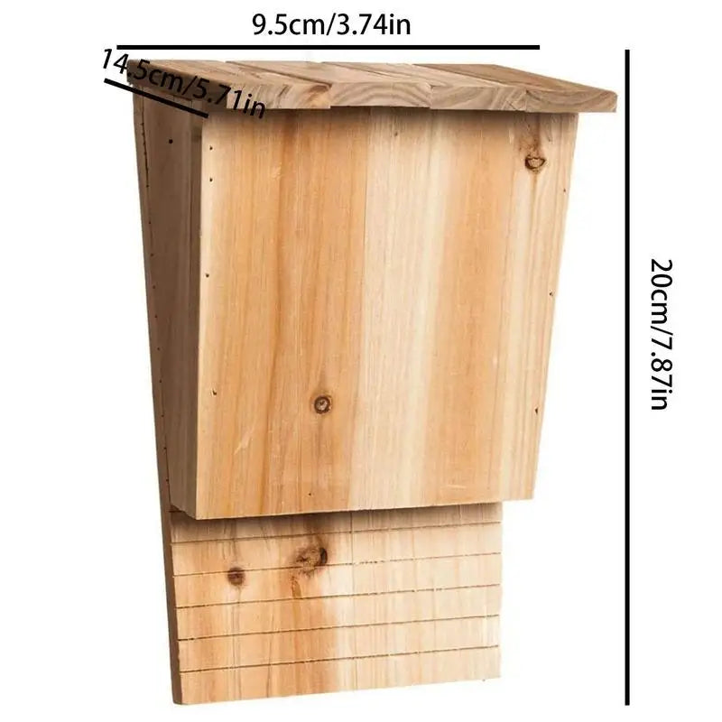 Wooden Outdoor Bat House | Bat Shelter, Nest & Habitat Box