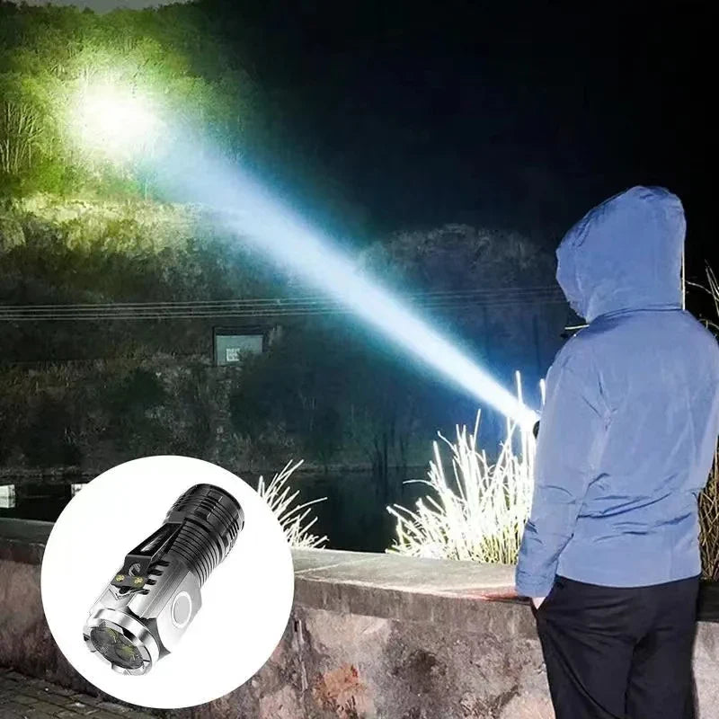 Rechargeable LED Flashlight Cap Clip – Mini Portable Outdoor