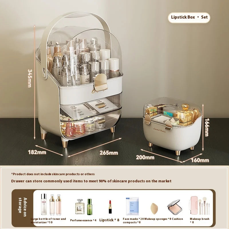 Aesthetic Lipstick Organizer - Dustproof Desktop Storage Box with Lid for Lip Gloss & Makeup, Trendy Vanity Display Case Peaceful Pleasures Health and Wellness