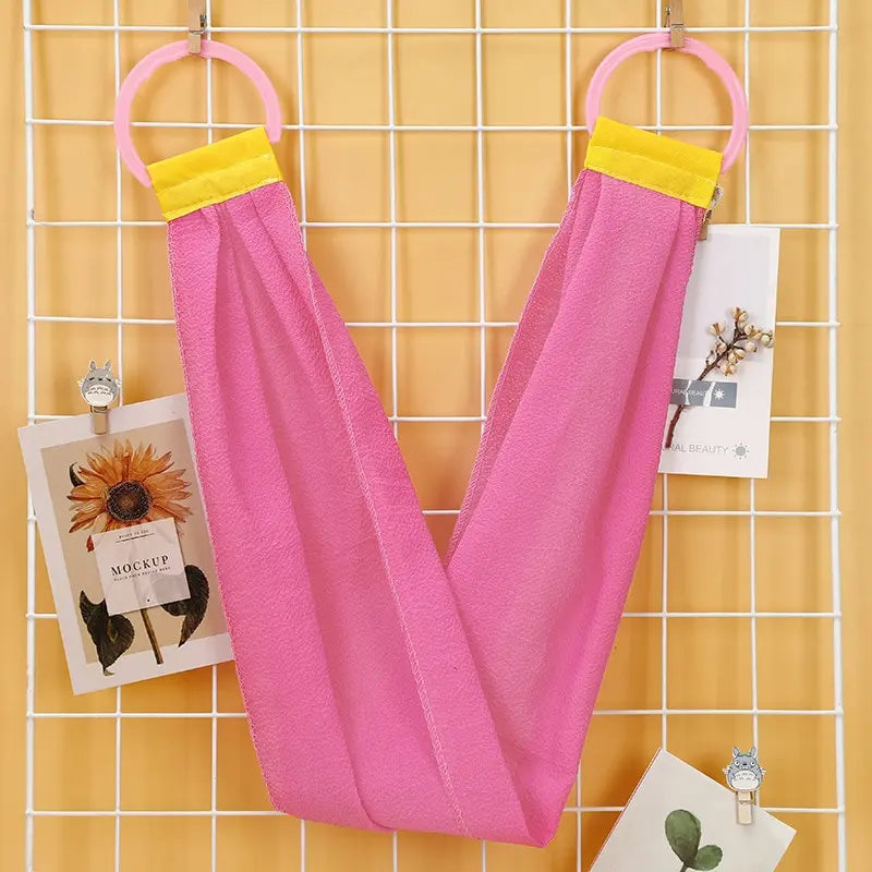 Long Back Scrubber Bath Towel – Exfoliating Mesh Wash Strap