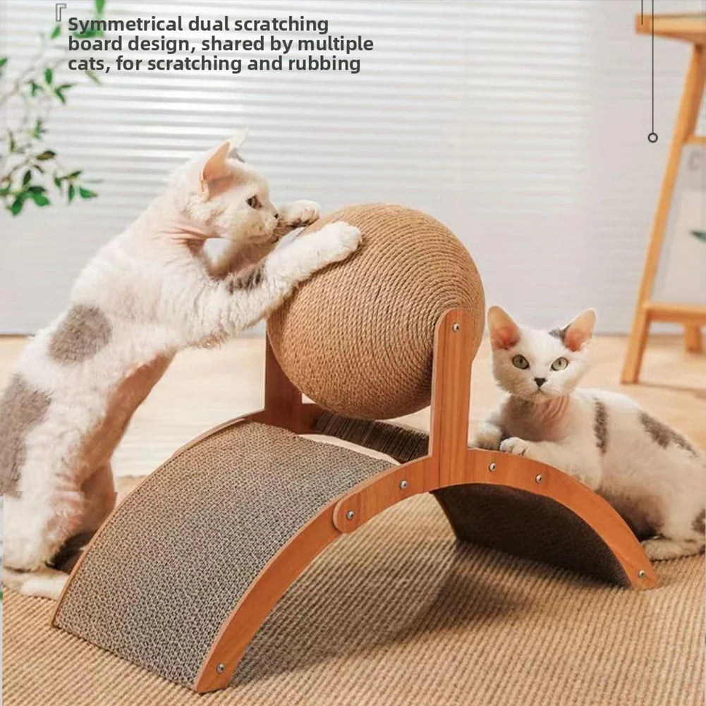 Cat Scratching Ball on Stand | 360° Rotating Sisal Toy