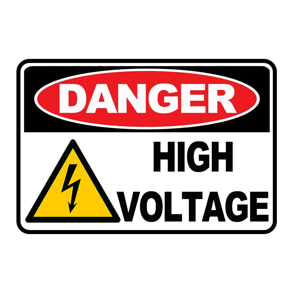 12.7CM Wide Warning HIGH VOLTAGE Car Sticker And Decal for Windows, Cars, SUV, Trucks 2Pcs Peaceful Pleasures Health and Wellness