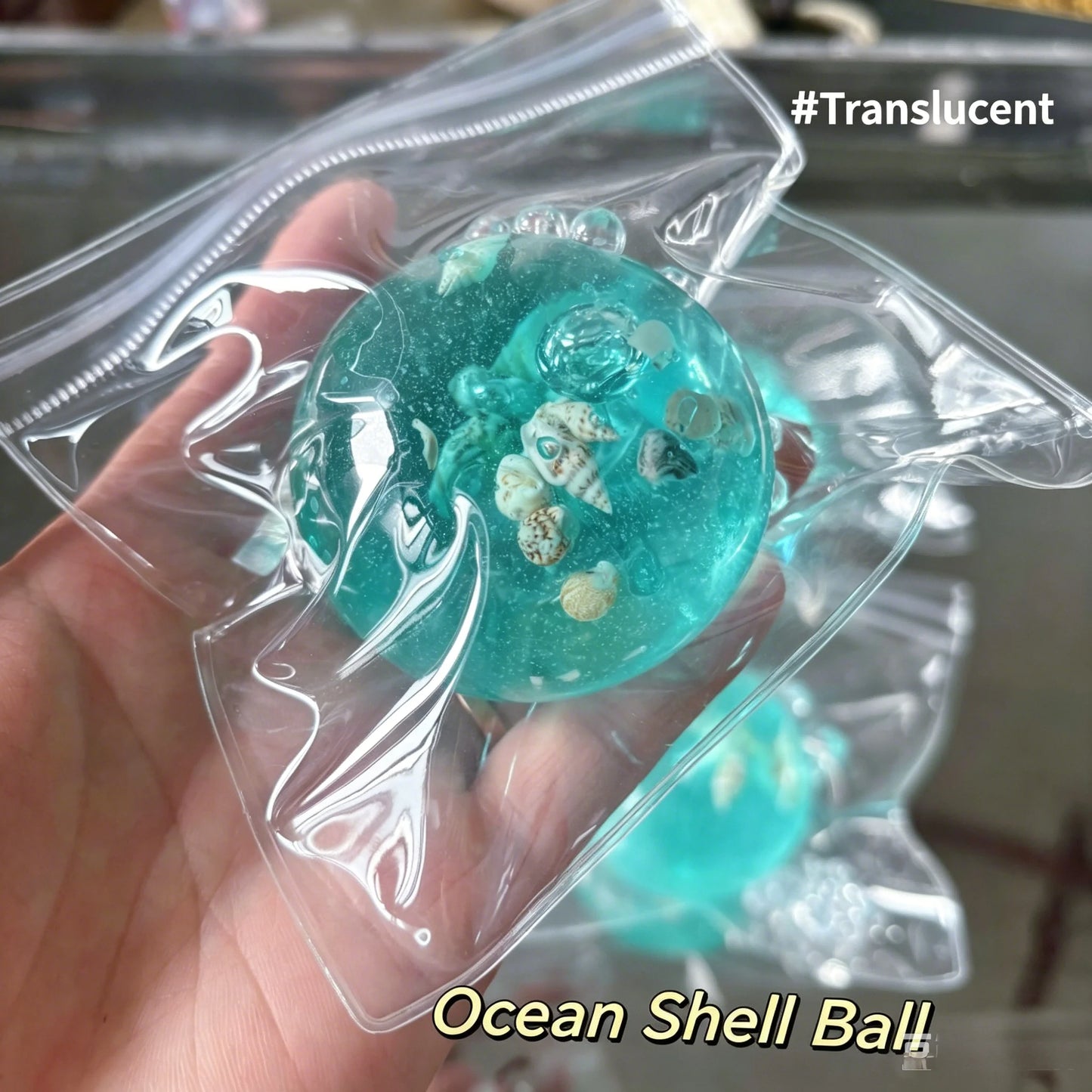 Adult Squishy Ocean Stress Balls Autism Sensory Toys For Stress And Anxiety Relief Maltose Water Ball Fidget Toys Bulk Gift Peaceful Pleasures Health and Wellness Ocean Shell Ball