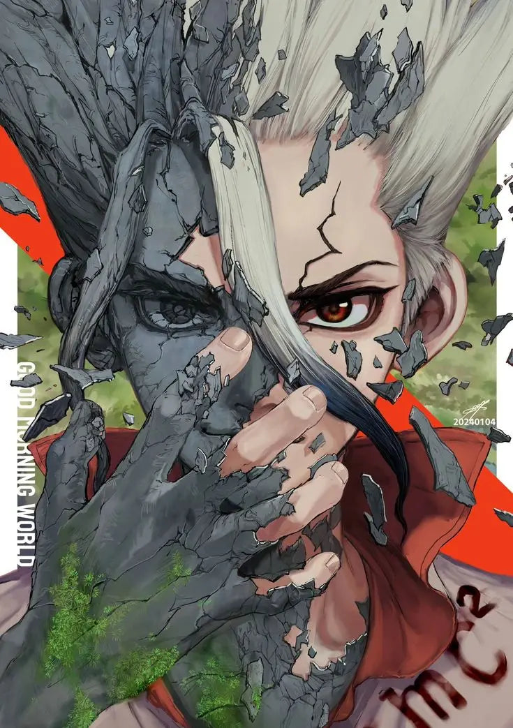 Dr. Stone Anime Canvas Wall Art Poster | Retro Graffiti Fan Gift