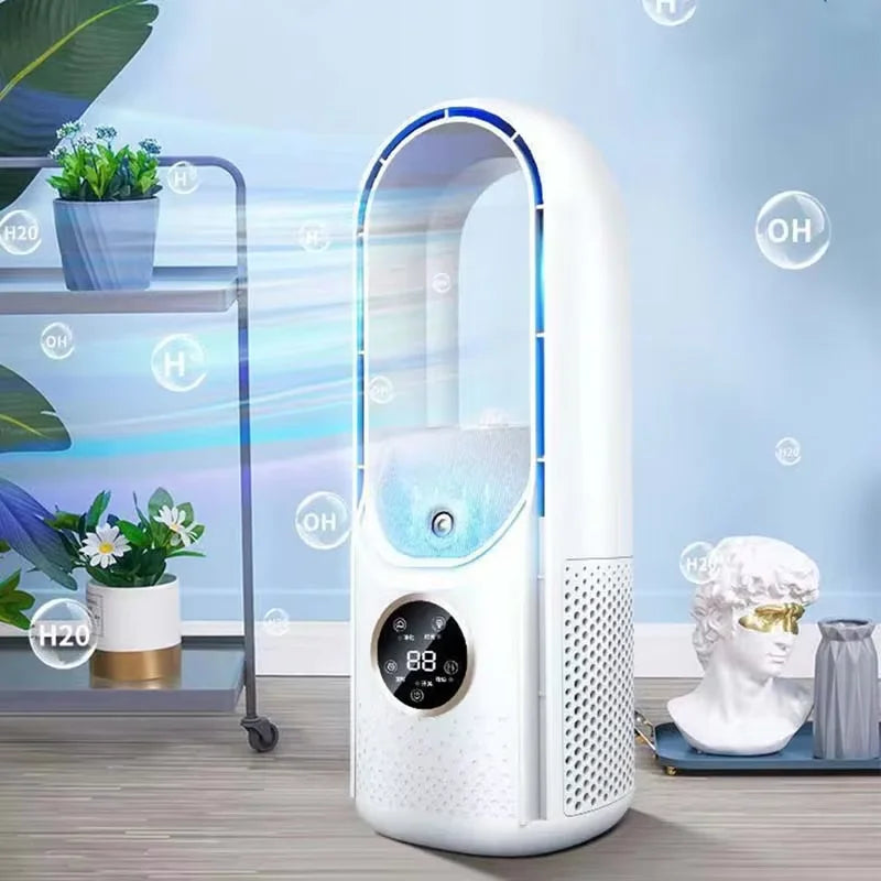 Household Spray Bladeless Fan Student Dormitory Usb Leafless Desktop Quiet Cooling Spray Fan Portable Table Lamp Leafless Fan Peaceful Pleasures Health and Wellness