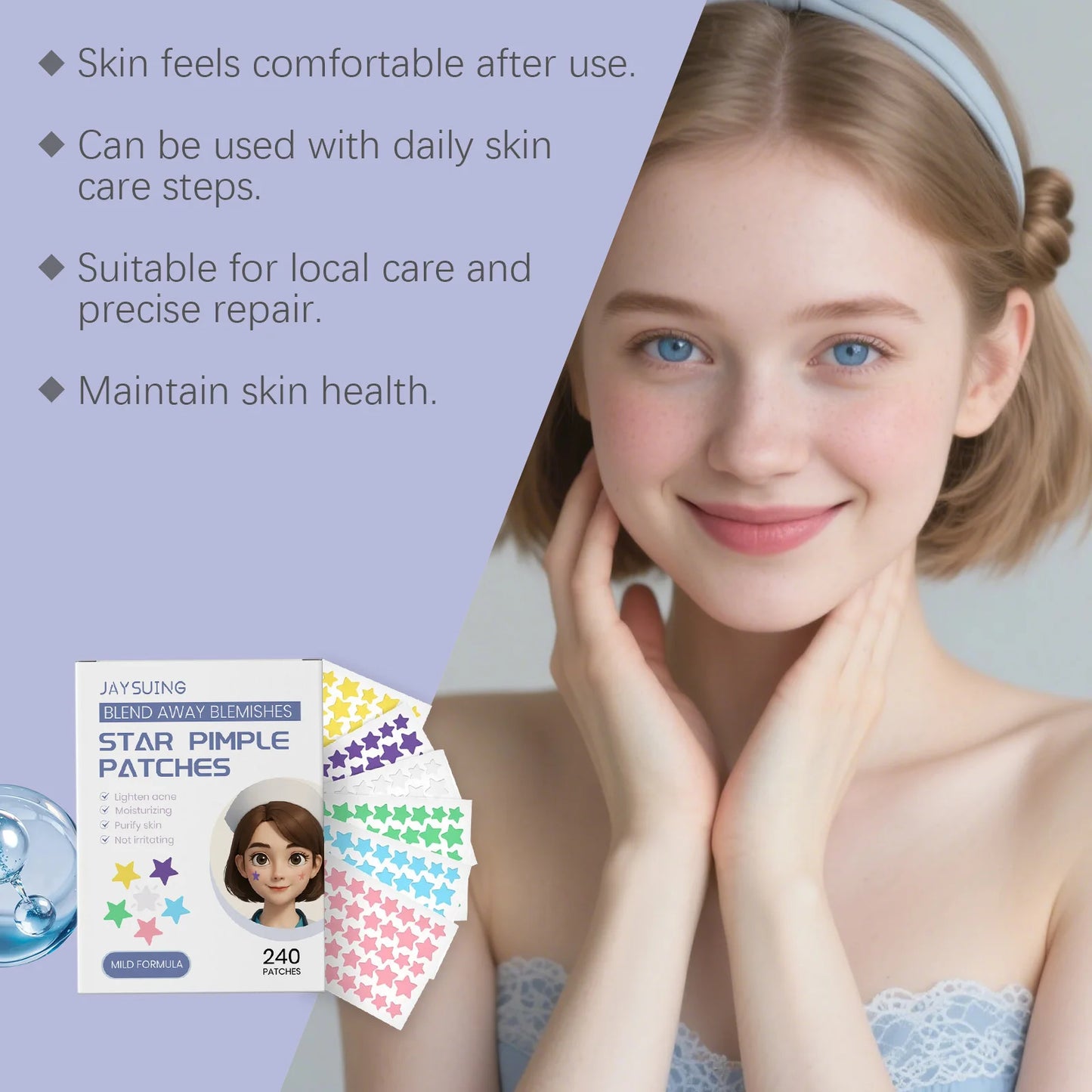 240pcs Salicylic Acid Acne Patches | Hydrocolloid Spot Dots