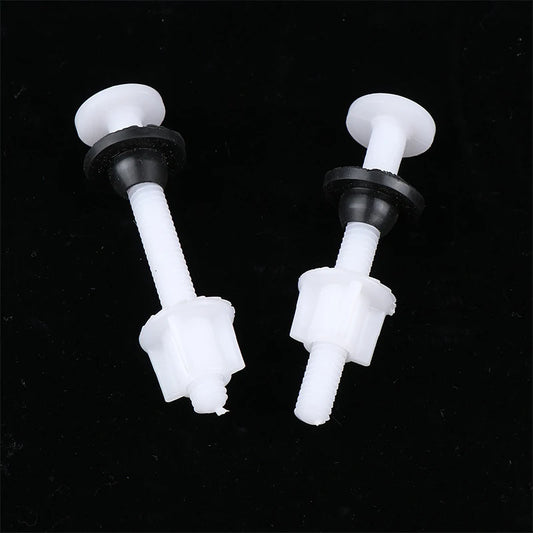 New 2 Pcs Plastic Toilet Seat Hinge Repair Bolts + Fitting Screws +Washers Kit For Home Bathroom Accessories Peaceful Pleasures Health and Wellness Default Title