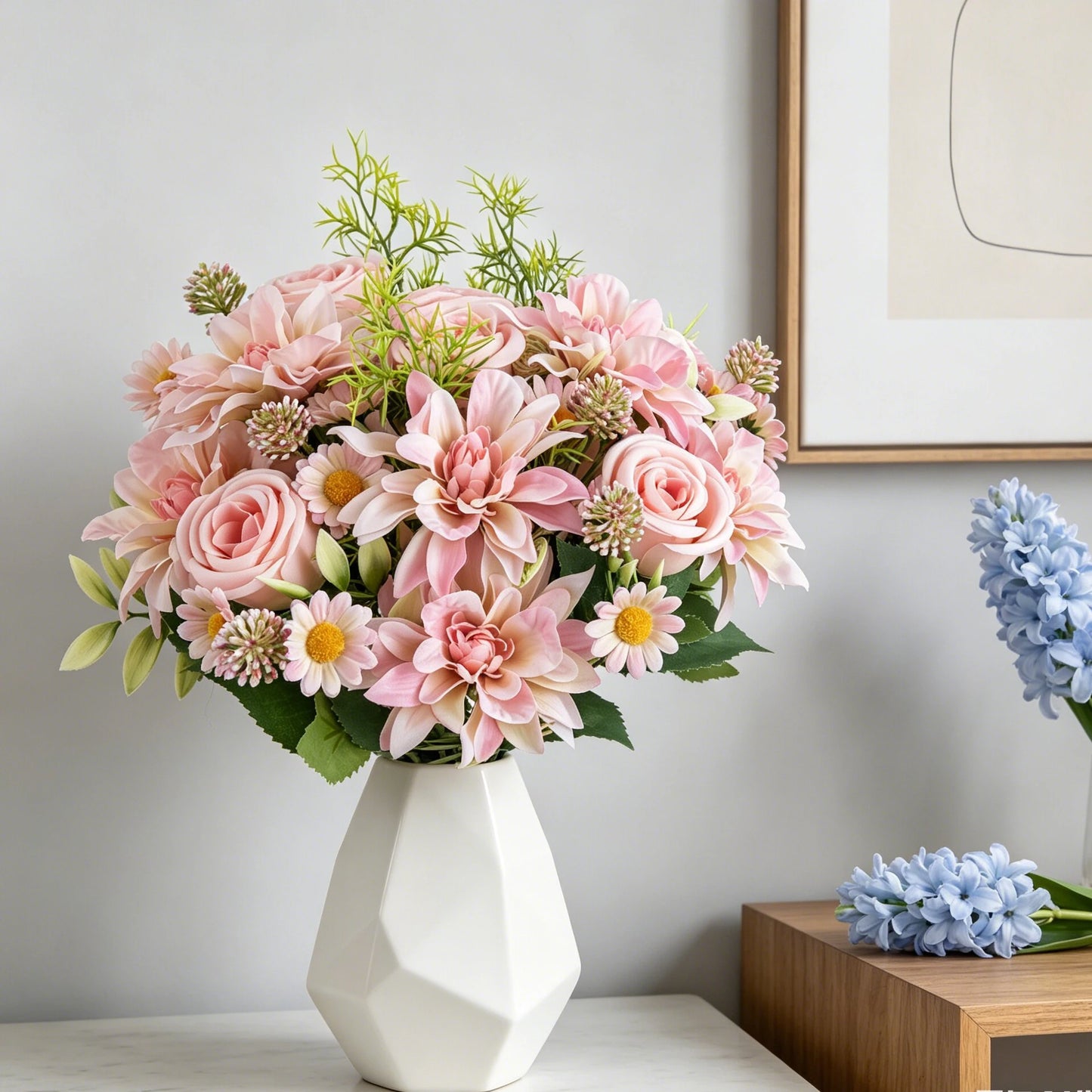 Artificial Silk Dahlia Rose Bouquet | Wedding & Home Decor